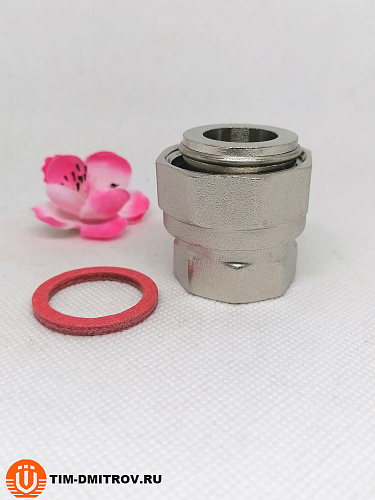 Полусгон с накидной гайкой и внутренней резьбой. никелированный 1*3/4 (ZEISSLER), арт.ZSr.165.070605