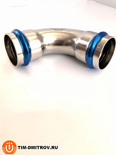 Двухраструбный пресс-угольник из нержавеющей стали 90° 35*35mm ZTI.551.003535