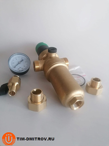 Фильтр промывной с редуктором и манометром TIM JH-1007 - 1/2&quot;