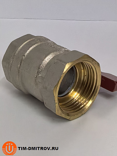 Кран шаровой STANDARD (бабочка красная) никелированный 1" г/г арт.BV202-4N