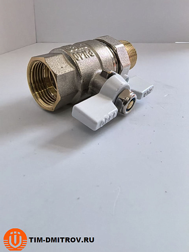 Кран шаровой с американкой усиленный латунный 3/4" г-ш бабочка TIM DE1232N