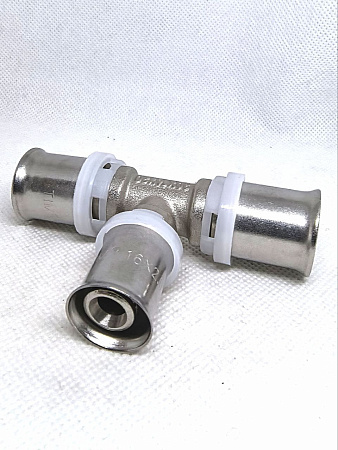 Пресс-фитинг. Тройник никелированный  20*16*20, арт.F-T201620N