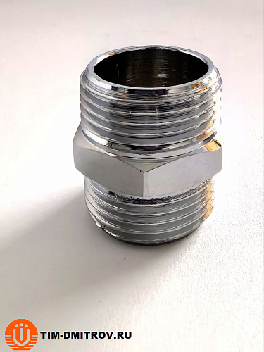 Ниппель хромированный 3/4"x3/4", K-SM033