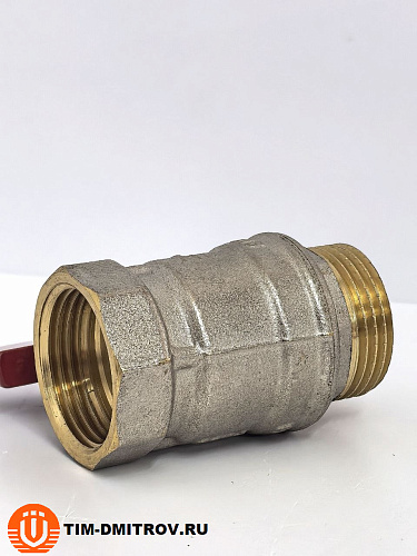 Кран шаровой STANDARD (бабочка красная) никелированный 1" г/ш арт.BV204-4N